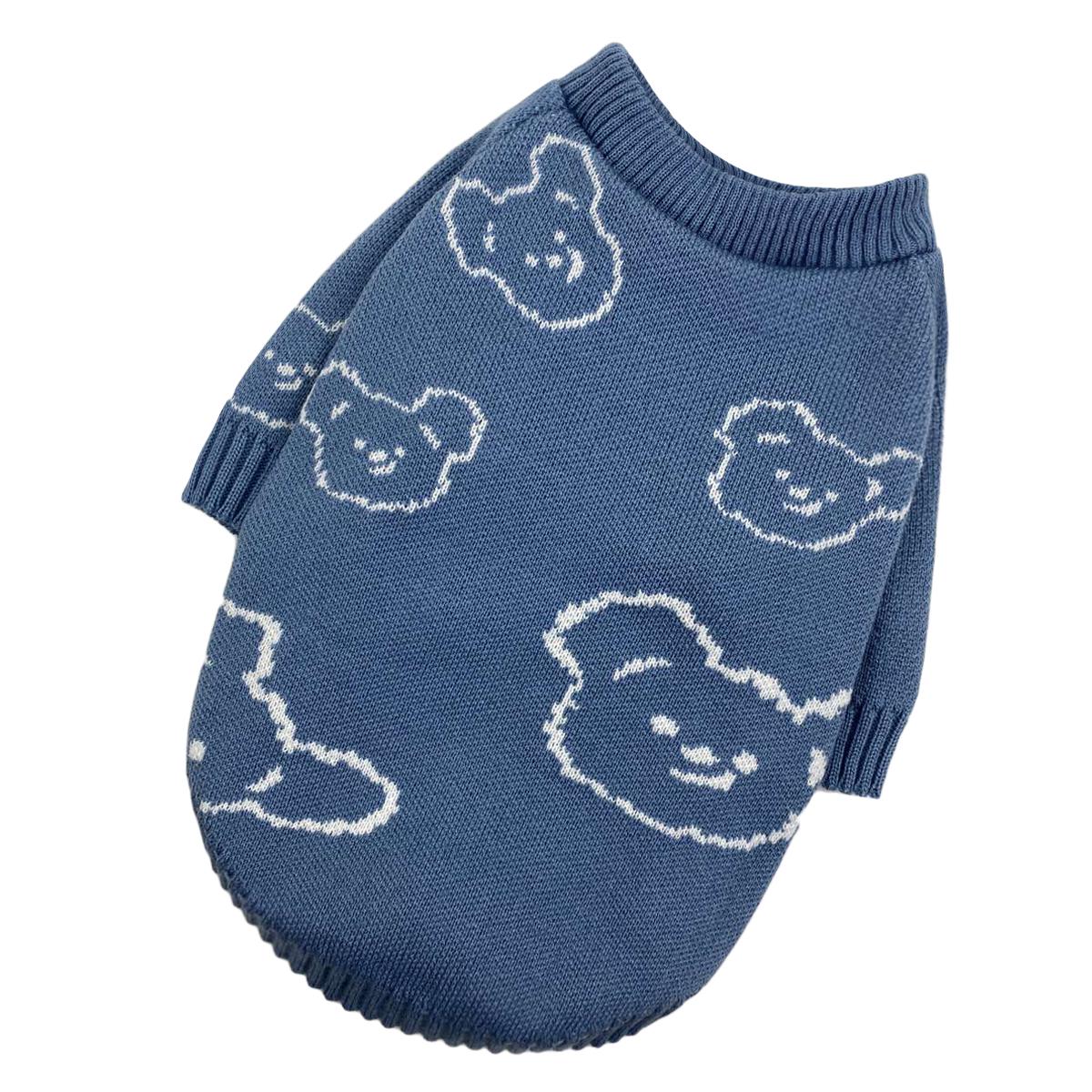Свитер для собак вязаный Медведь Y-285 р. 5 Голубой (70579596)