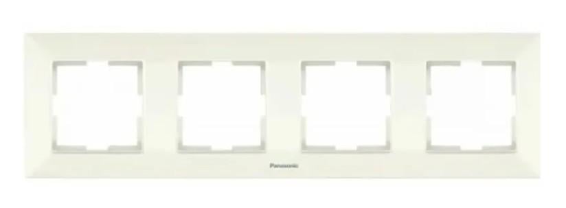 Рамка для розеток чотиримісна горизонтальна Panasonic Arkedia Slim WNTF08042BG-UA Кремовий