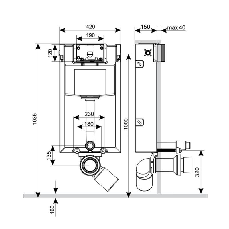 Бачок для унитаза установочный Qtap Nest PR 1035х420х150 мм 18/23 см - фото 2