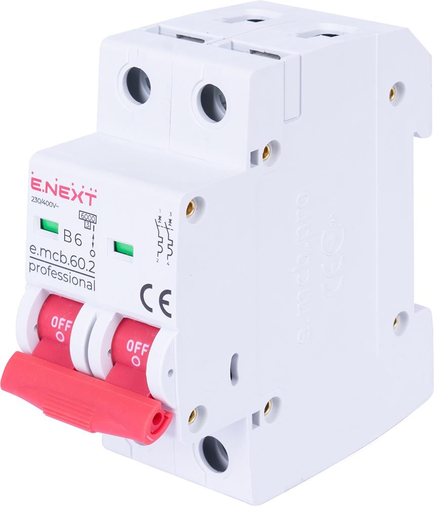 Автоматичний вимикач модульний e.mcb.pro.60.2.B 6 new 2р 6А В 6кА new (p041015)