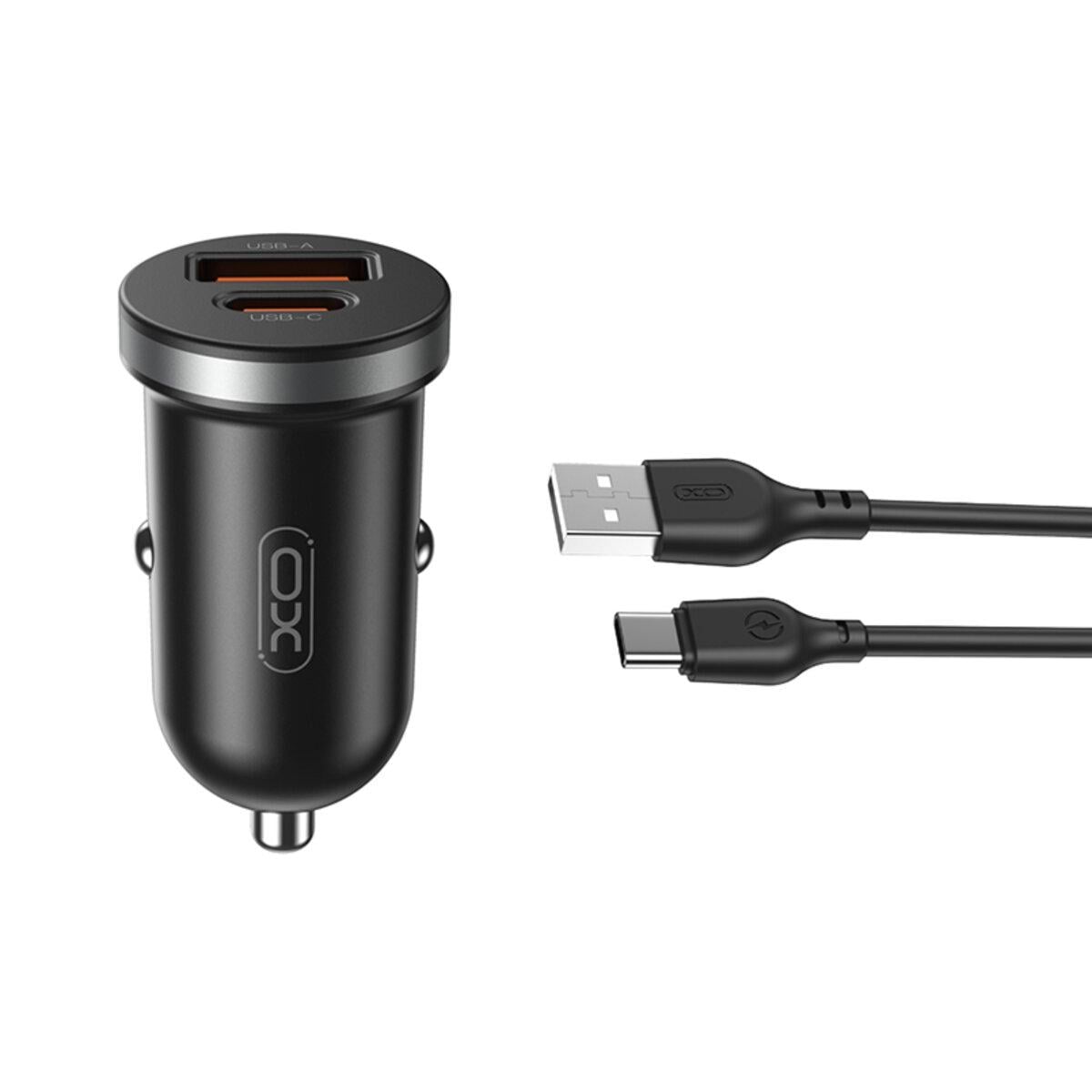 Зарядний пристрій Xo CC56 Plastic mini 30 W/ Type-c кабель Чорний Зарядний пристрій Xo CC56 Plastic mini 30 W/ Type-c кабель Чорний