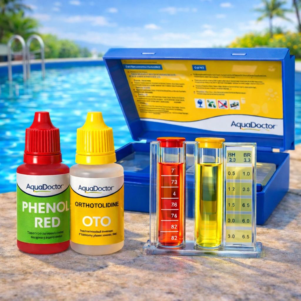 Тестер капельный в бассейне для проверки pH и активного хлора в бассейне pH і CL Аквадоктор Basic Cl/pH