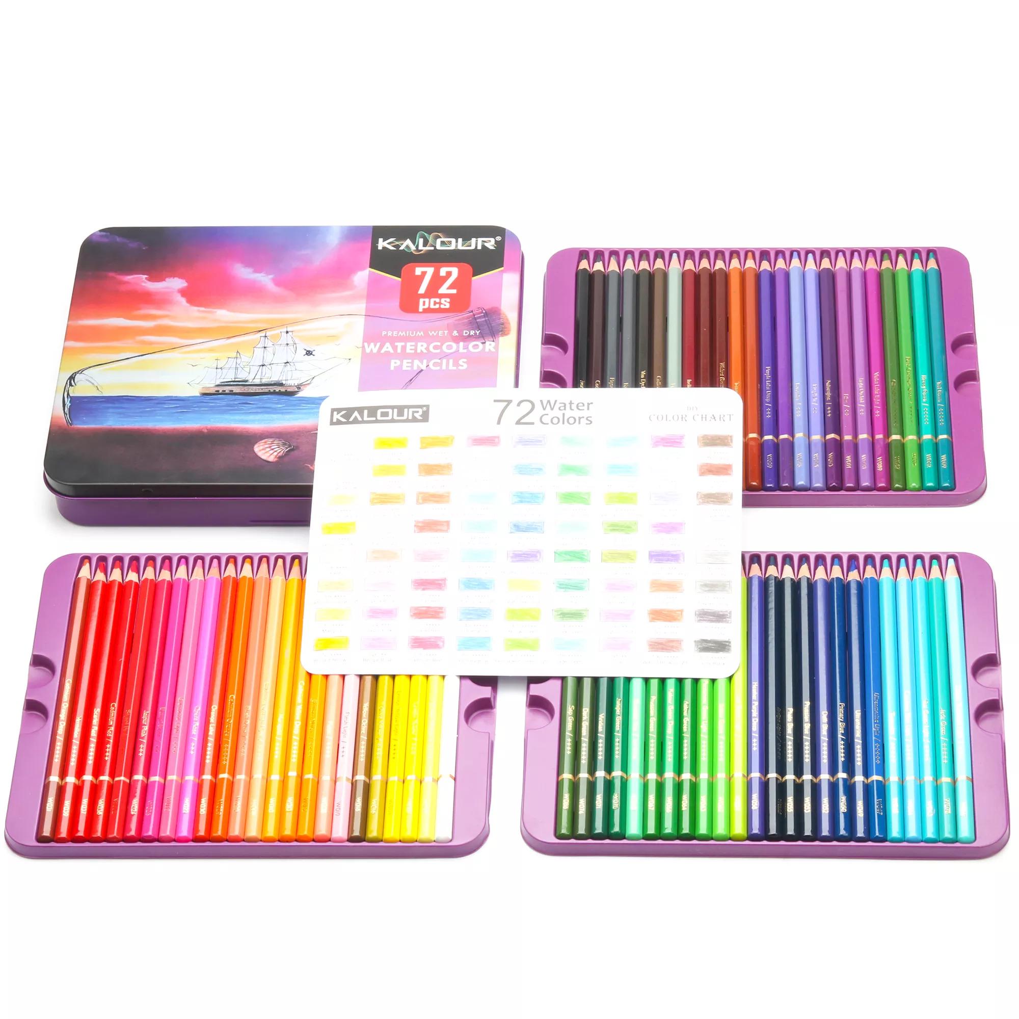 Набір акварельних олівців KALOUR 72 кольори в металевому пеналі (1556) - фото 6 Набір акварельних олівців KALOUR 72 кольори в металевому пеналі (1556) - фото 6