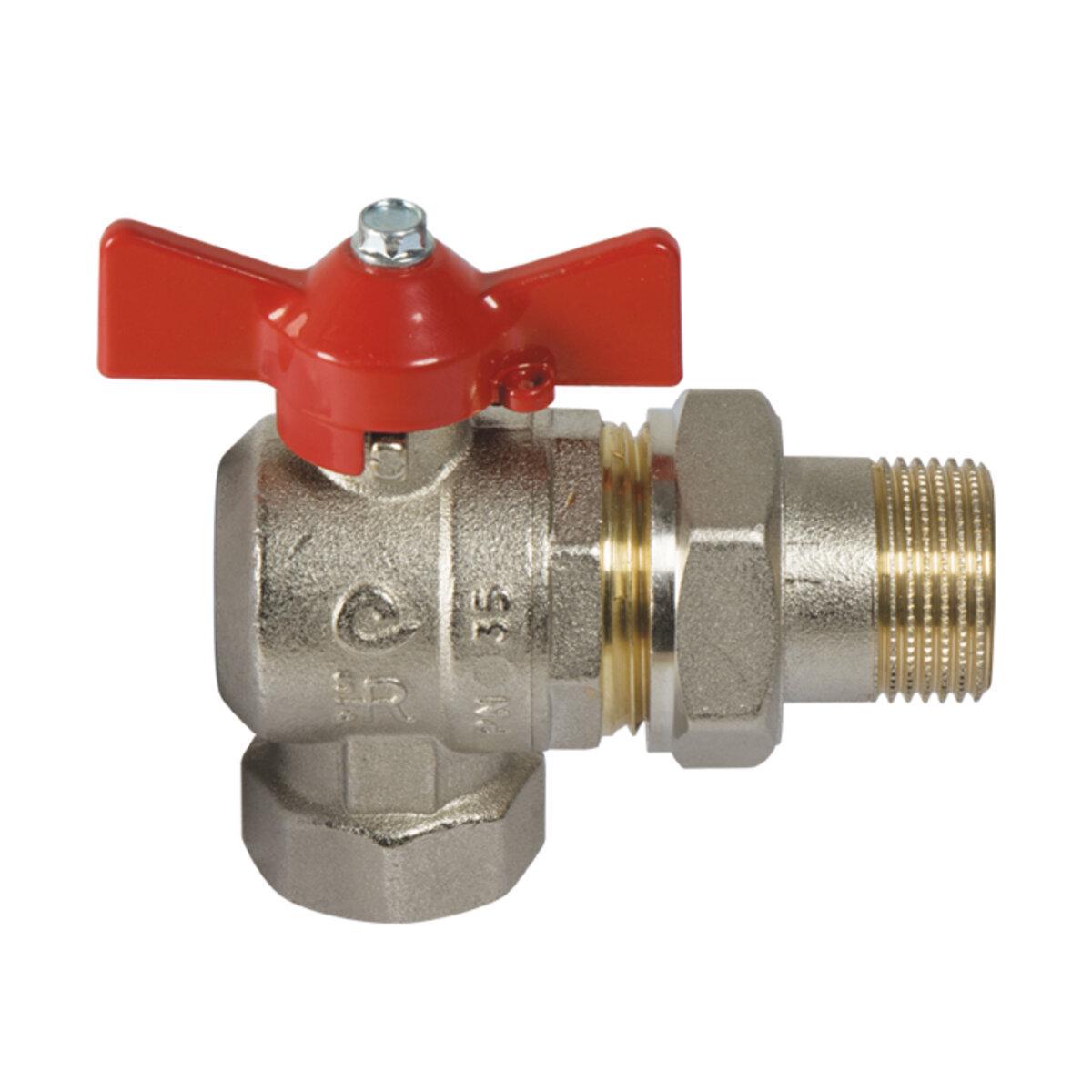 Кран шаровой угловой COMISA ЗВ с американкой 1/2" (41.31.760)