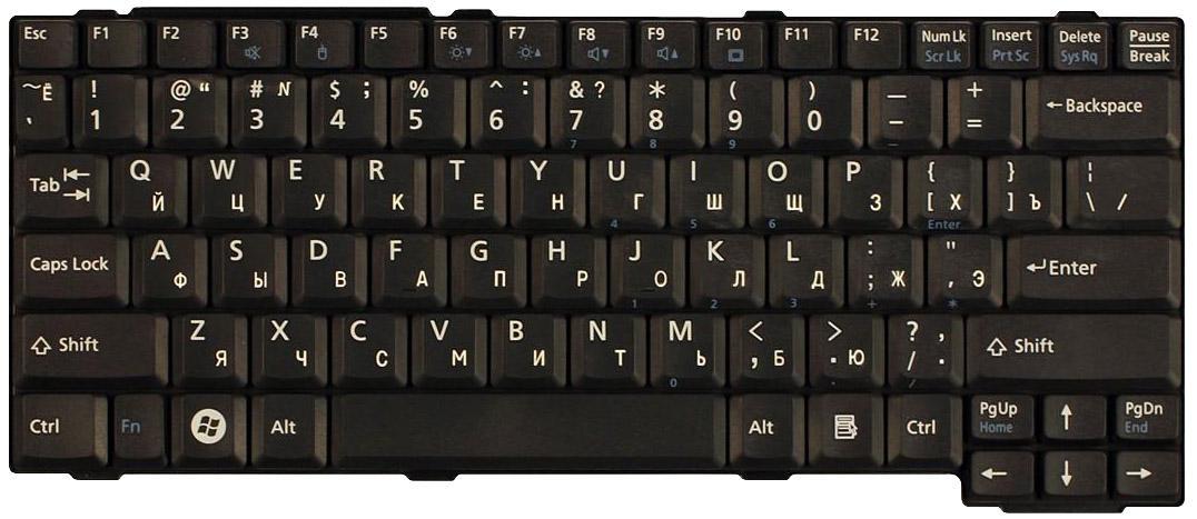 Клавиатура для ноутбука Fujitsu LifeBook L1010 Black