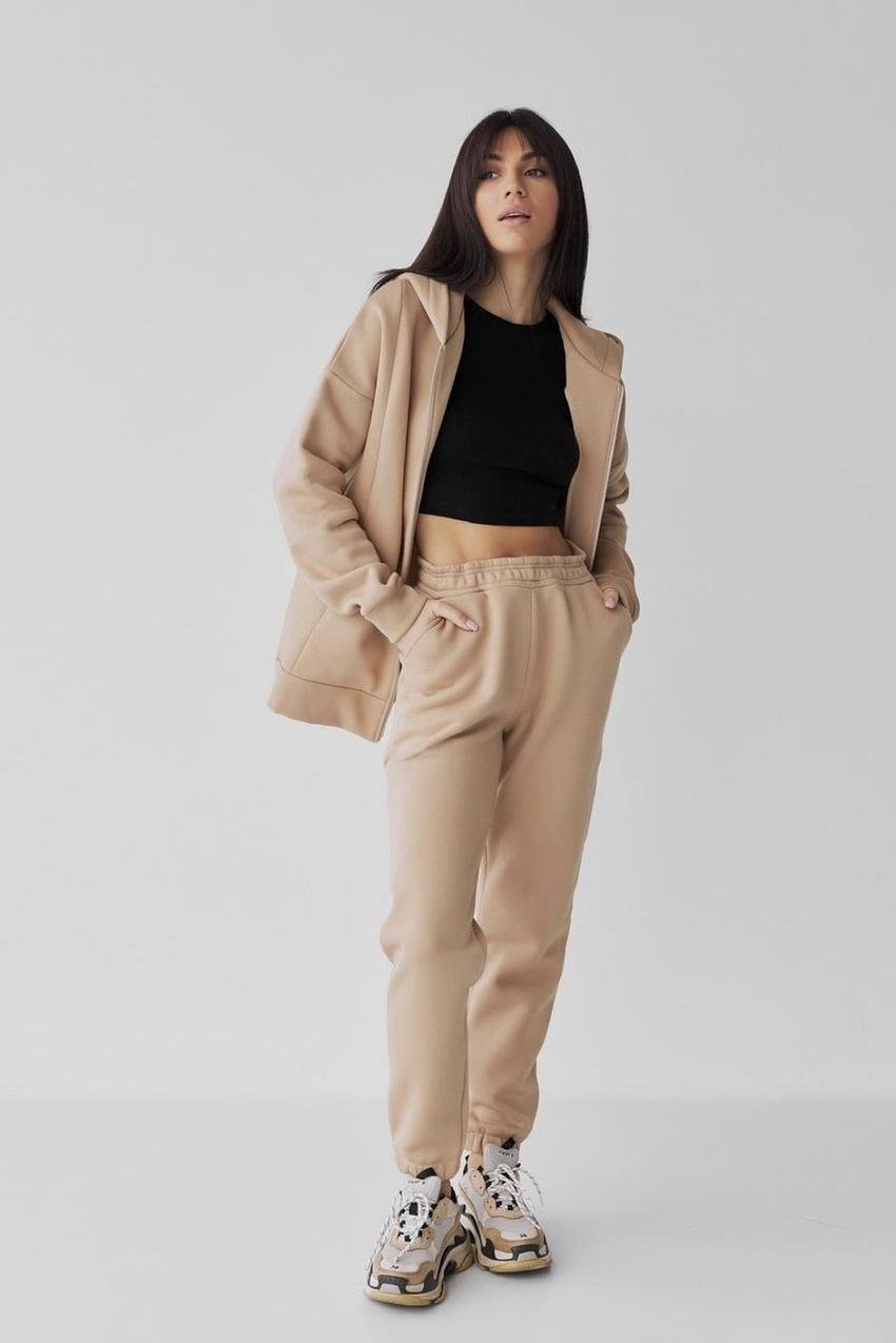 Костюм унисекс М115.4 на замке начос спортивный S-3XL M Бежевый (350-1-61)