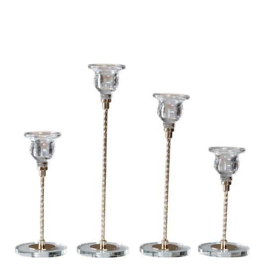 Набор Вечерняя мелодия из стекла и металла 16-28 см 4 шт. Прозрачный (150-81-9285-002)