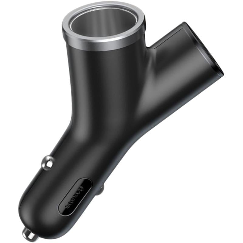 Зарядний пристрій автомобільний BASEUS CCALL-YX01 Y type 2USB 3,4A Black (97454)