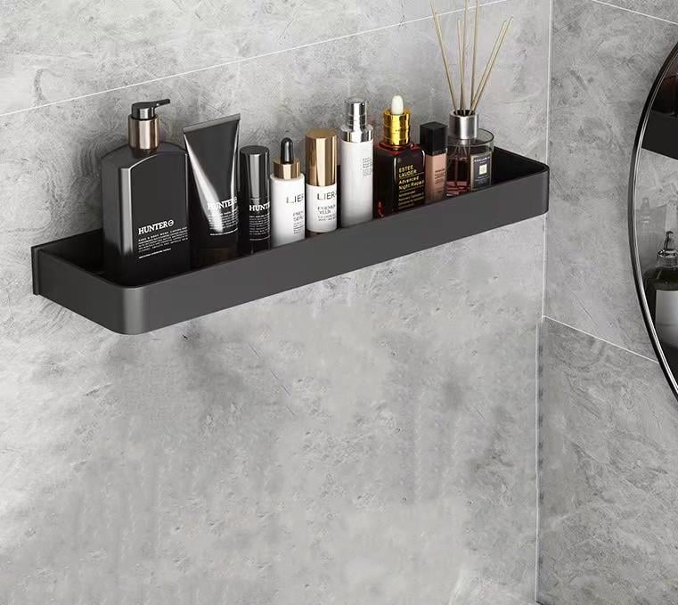Полиця в ванну з кріпленням на дюбелях та на клей водостійкі 40х13 см Чорний