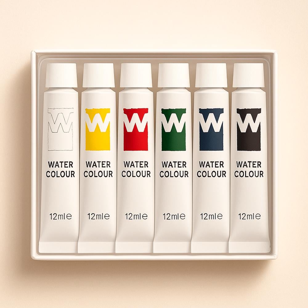 Акварельні фарби художні тюбики в коробці 6 кольорів по 12 мл (37-122195)