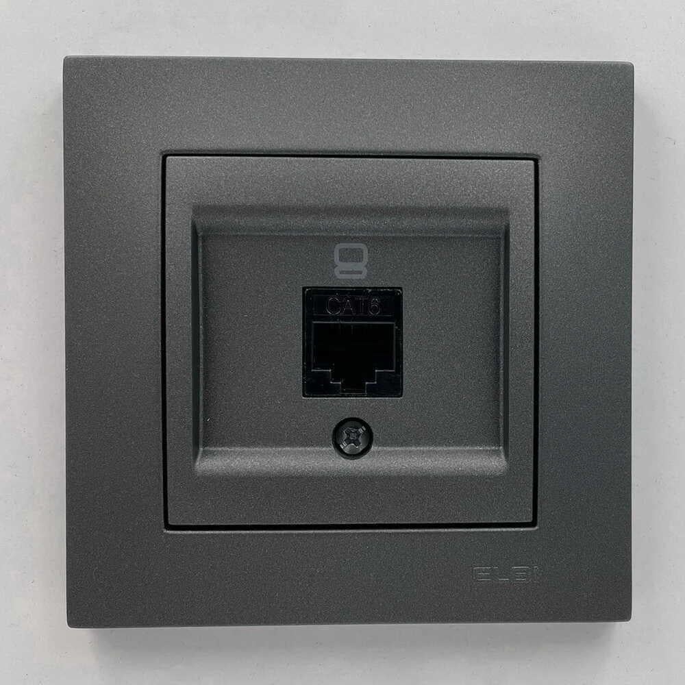 Розетка Elbi VEGA компьютерная 1-ная Антрацитовый (510-016700-247)