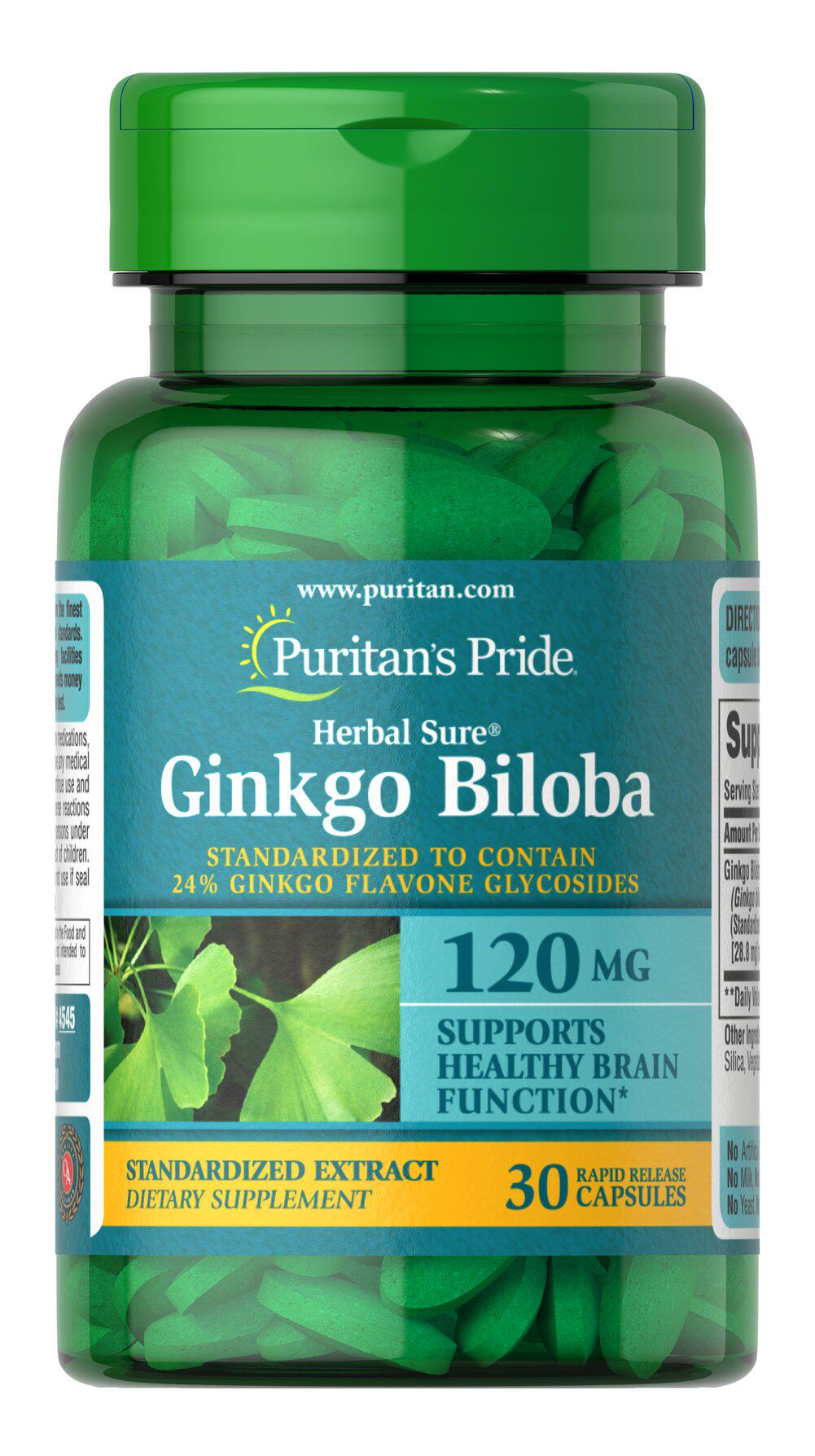 Натуральная добавка Ginkgo Biloba 120 mg 30 caps (100-84-0936537-20)
