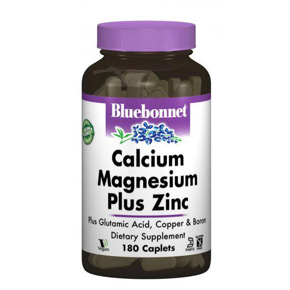 Мультимінеральний комплекс Bluebonnet Nutrition Calcium Magnesium plus Zinc 180 Caplets