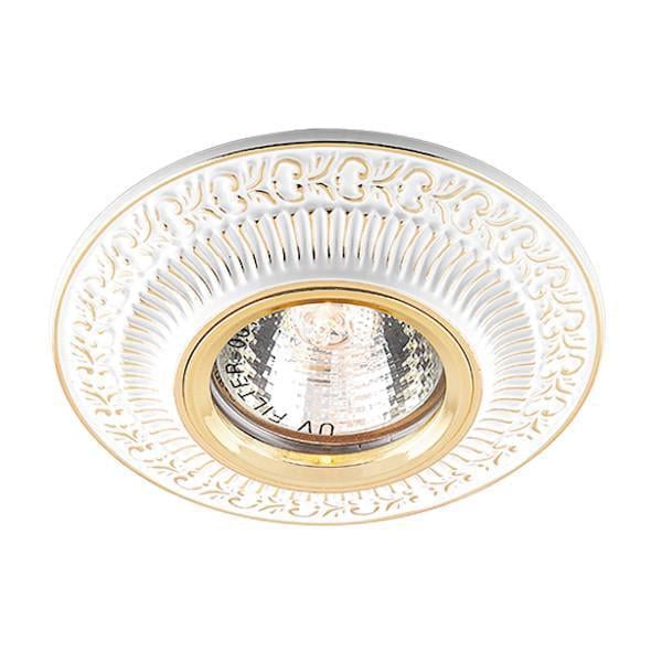 Точковий світильник не поворотний Feron DL6240 врізний під MR-16 Білий/Золотий (00000014621)