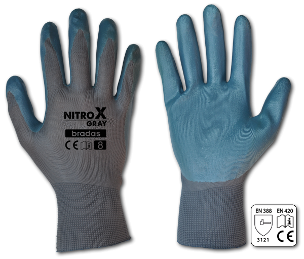 Перчатки захисні Nitrox Gray нітрилові р.10 (RWNGY10)