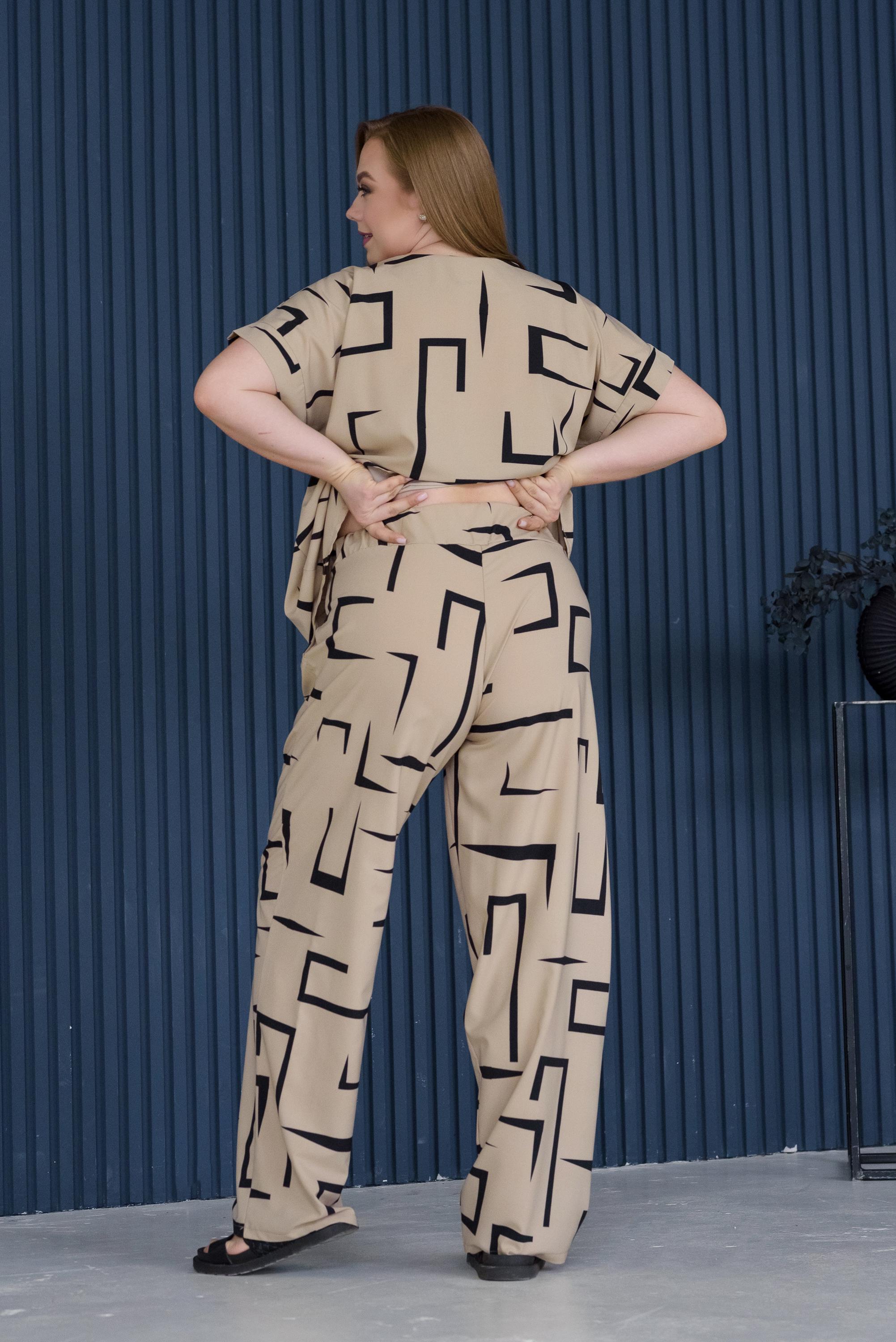 Костюм женский штапельный Альмина р. 72 Бежевый (26813263) - фото 4 Костюм женский штапельный Альмина р. 72 Бежевый (26813263) - фото 4