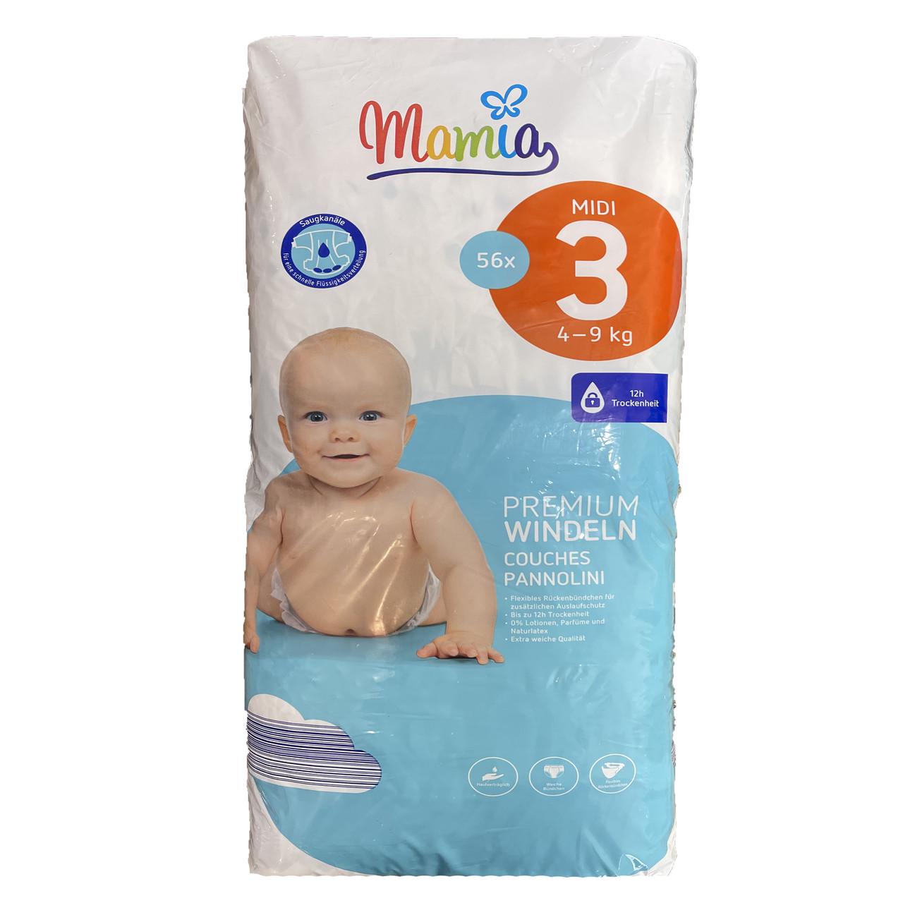 Підгузки дитячі Mamia Premium 3 Midi 4-9 кг 56 шт. (2172939695)