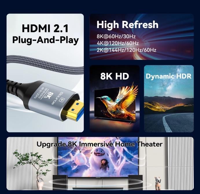 Шнур високошвидкісний HDMI HDMIS2.1-8K-MM-03 - фото 9