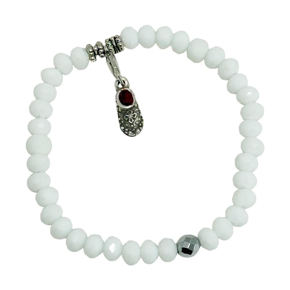 Браслет чеське скло з черевичком Спиридона Білий (30823302)