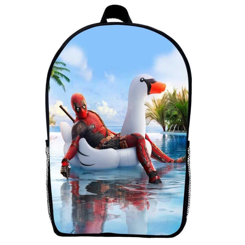 Школьный рюкзак с принтом Deadpool 08 39х27х14 см 14 л Черный (2399980114)