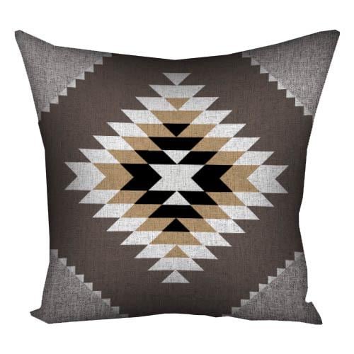 Подушка з принтом Presentville Етно геометрія 40x40 см Коричневий (4P_FOL040)