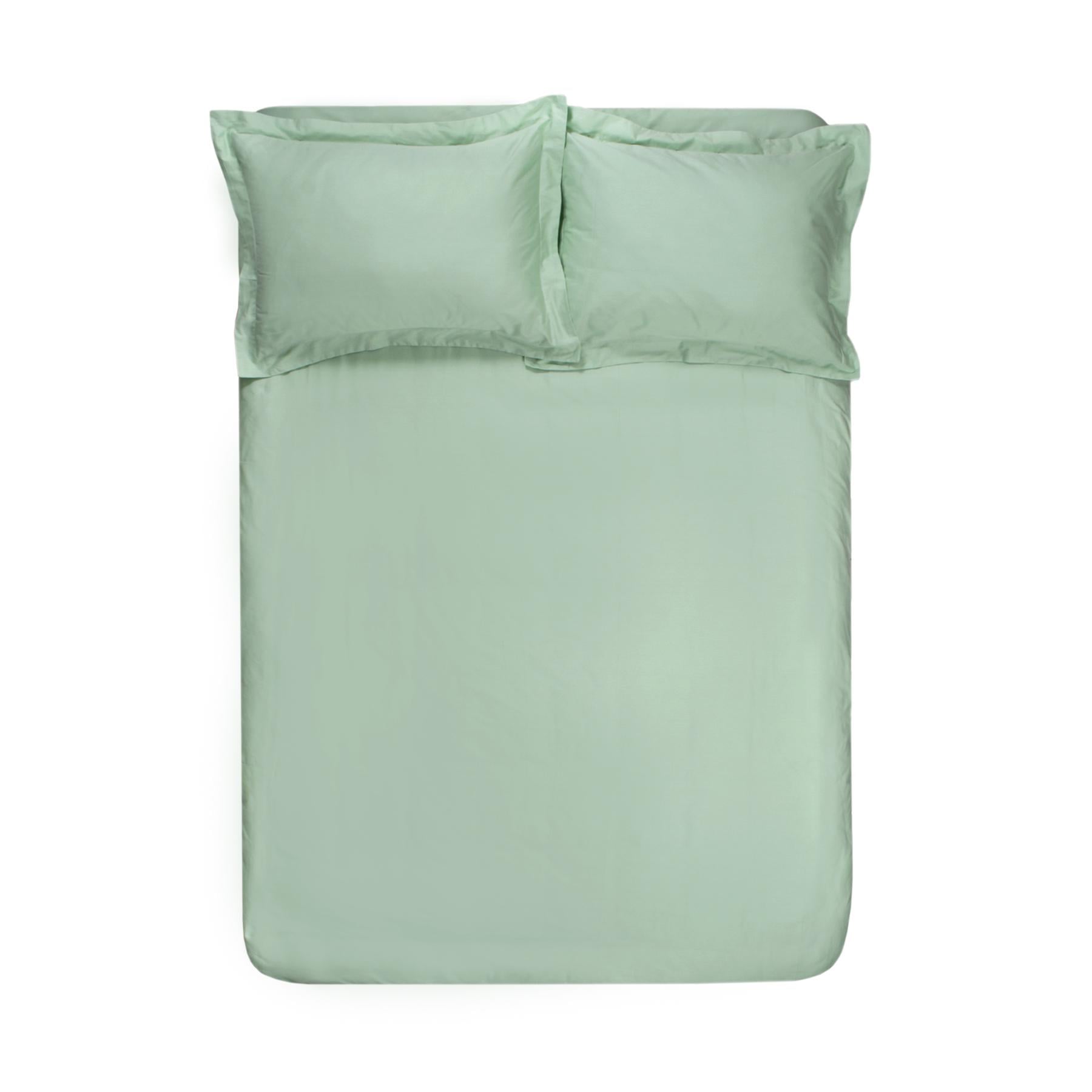 Простынь на резинке с наволочками Lotus Home Basic premium сатин 160х200 см + 50х70 см х 2 шт. Ментоловый