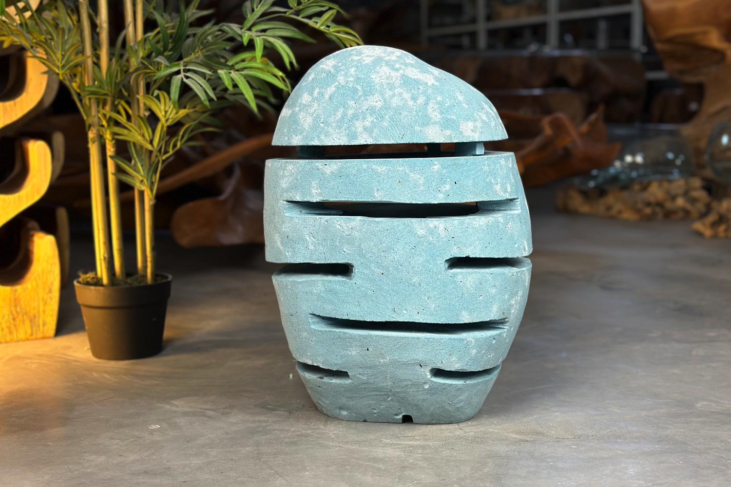 Светильник уличный из бетона терраццо ручной работы (RS-7_blue) Светильник уличный из бетона терраццо ручной работы (RS-7_blue)