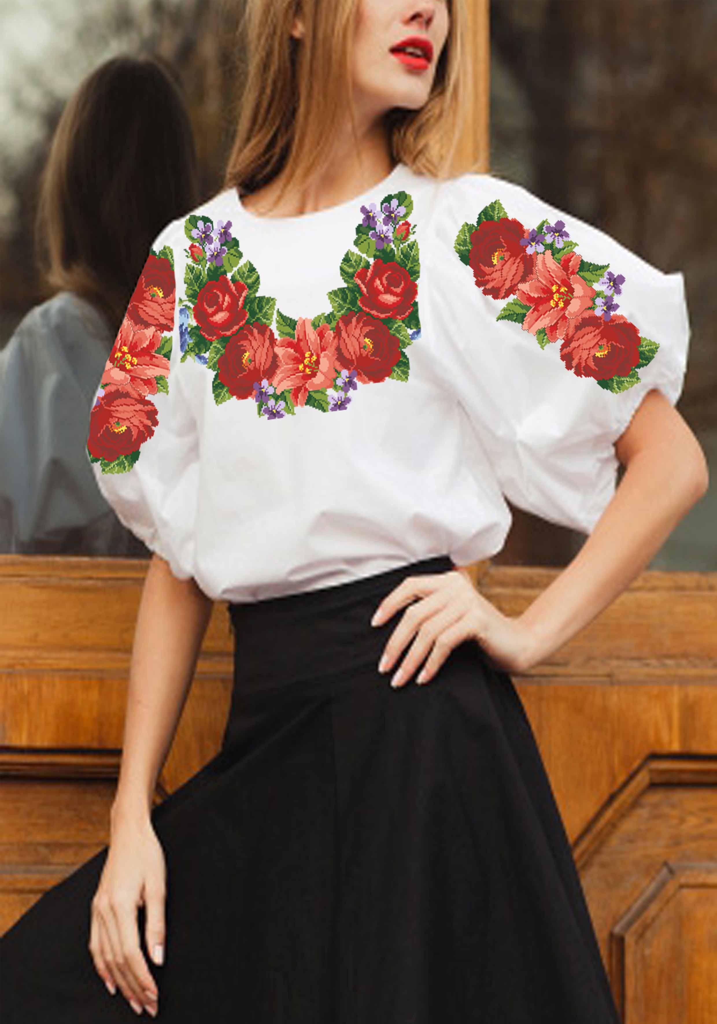 Заготовка для вышивки нитями или бисером рубашка СЖ-255 габардин