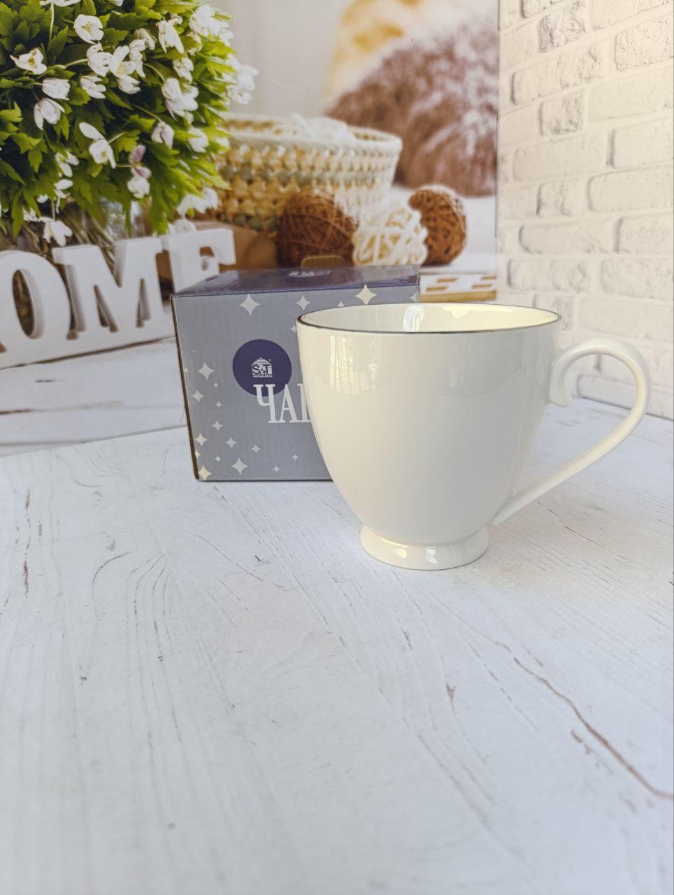 Чашка SNT cрібло порцеляна 440 мл Білий (2225-4) - фото 4 Чашка SNT cрібло порцеляна 440 мл Білий (2225-4) - фото 4