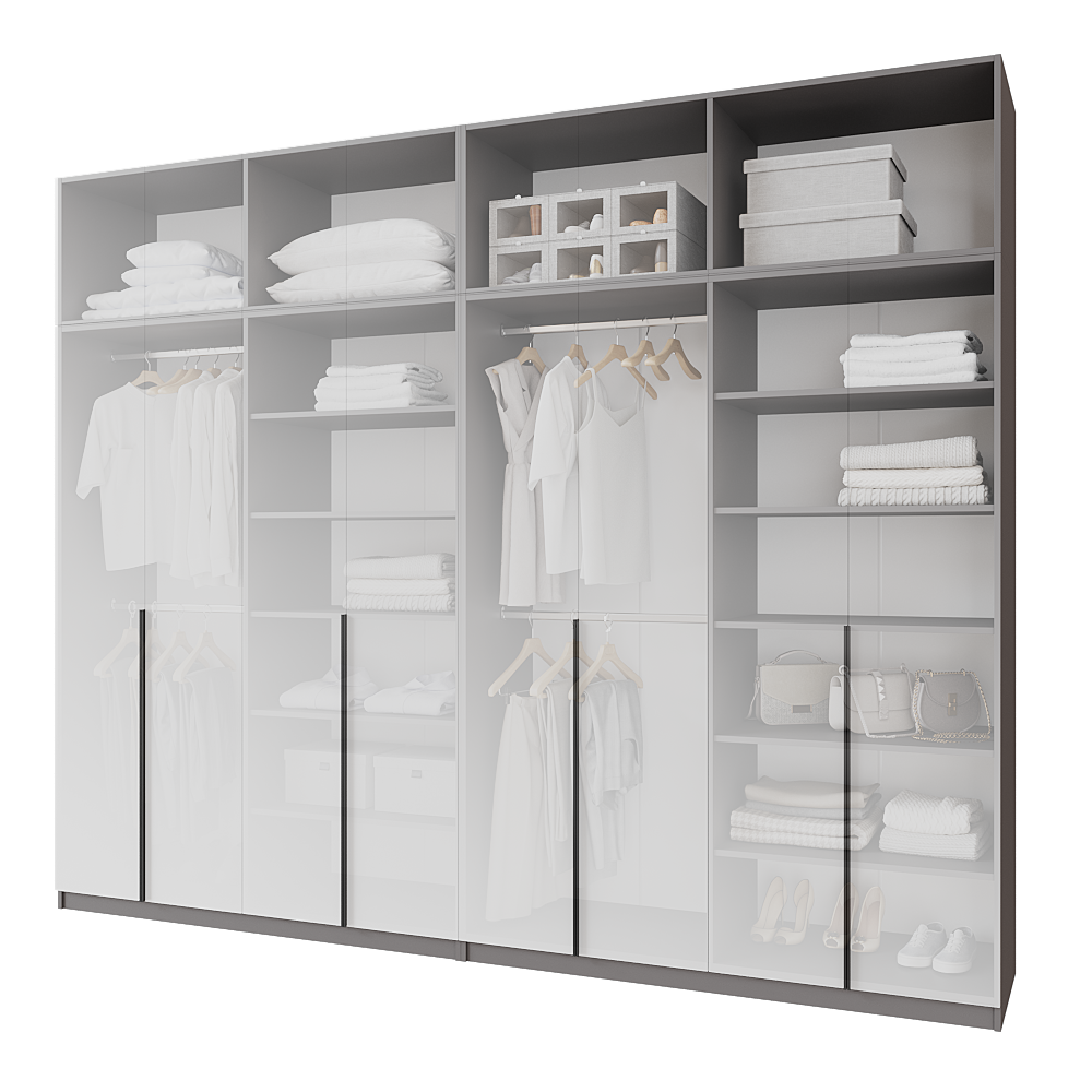 Шкаф распашной с антресолью Меблітренд Чиназес Чиа-3200.4 3200х500х2450 мм Графитовый/Белый (26937394) - фото 2 Шкаф распашной с антресолью Меблітренд Чиназес Чиа-3200.4 3200х500х2450 мм Графитовый/Белый (26937394) - фото 2