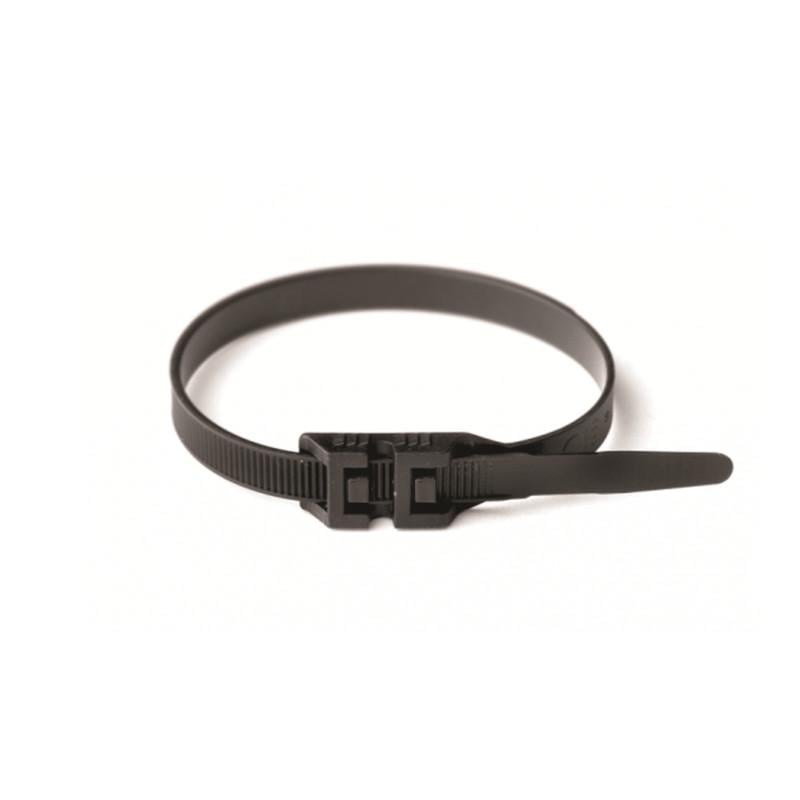 Стяжка-хомут кабельная ДКС Quadro 9х360 мм морозостойкая с плоским двойным замком полиамид 12 1 шт. Черный (26455)