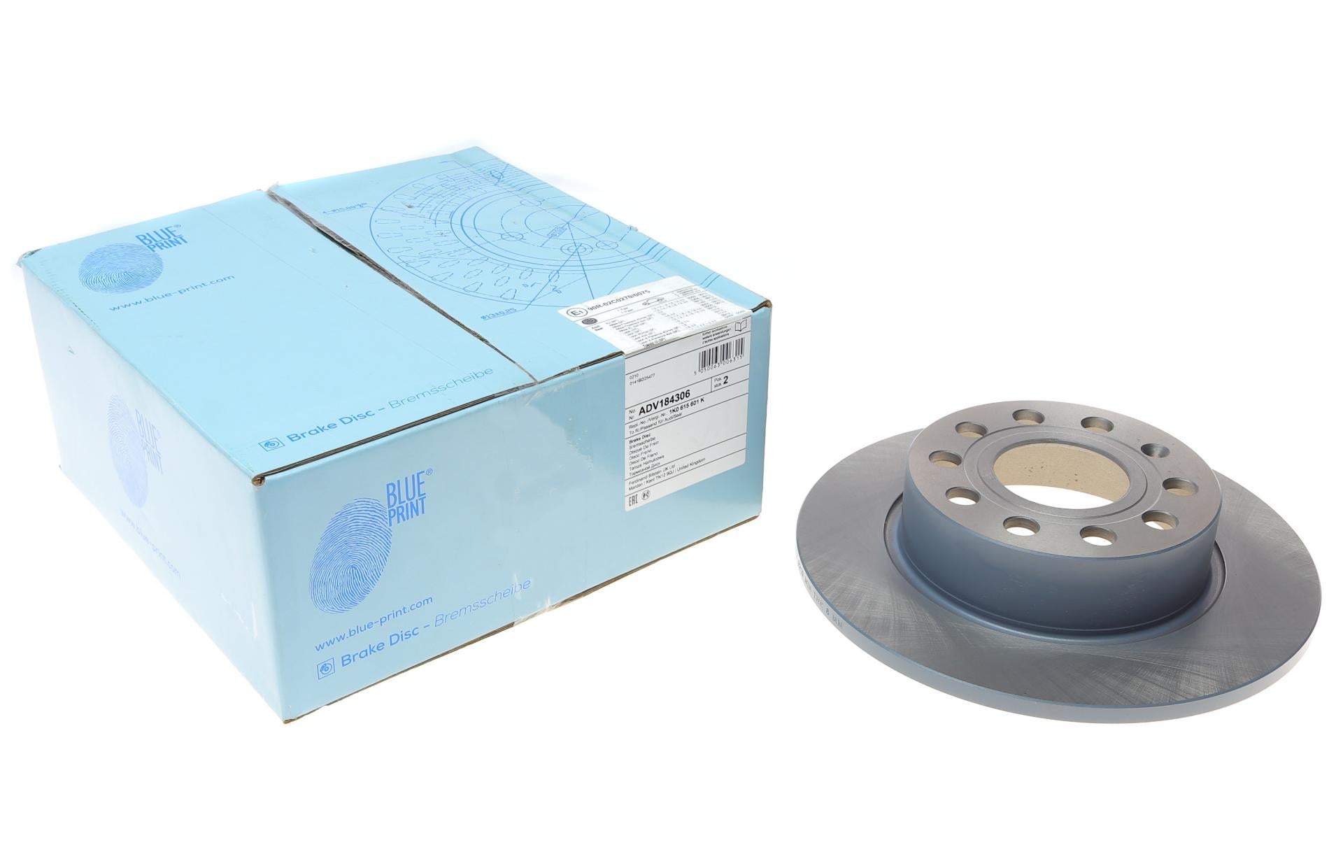 Диск тормозной задний BLUE PRINT VW Caddy III 04-15 255x10 мм (ADV184306 BLUE PRINT)