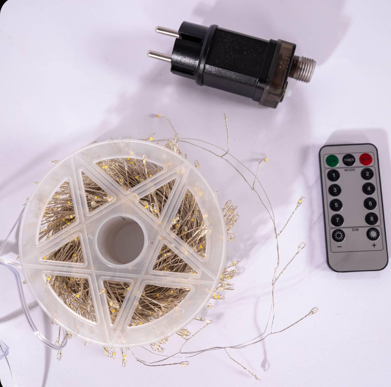 Гирлянда роса мишура хвойная лапа от сети с пультом управления 50 м 1500 ламп Прозрачный (25714979) - фото 4 Гирлянда роса мишура хвойная лапа от сети с пультом управления 50 м 1500 ламп Прозрачный (25714979) - фото 4