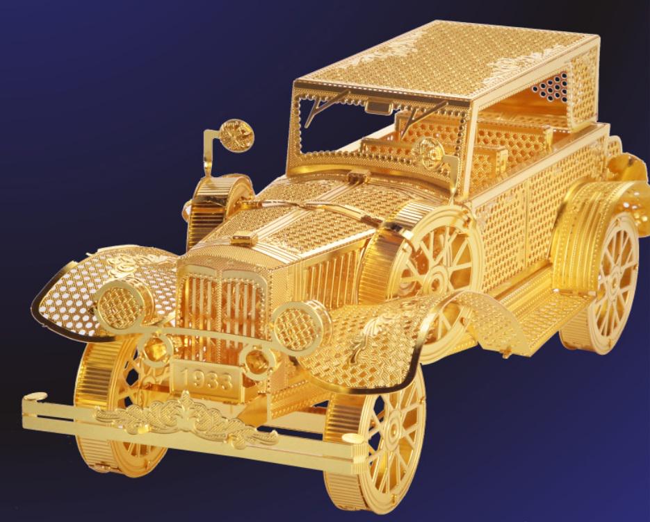 Конструктор Piececool Classic car gold version P042-G колекційна модель - фото 6 Конструктор Piececool Classic car gold version P042-G колекційна модель - фото 6