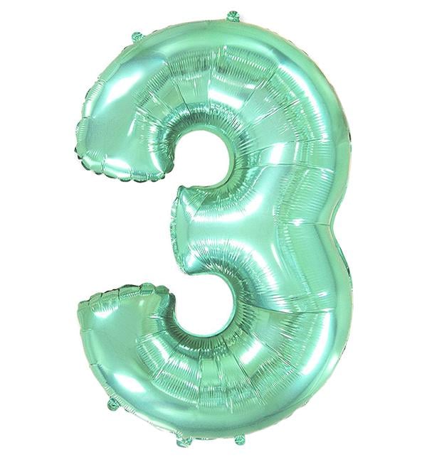 Шарик Цифра 3 100 см Мятный (11501234) - фото 1 Шарик Цифра 3 100 см Мятный (11501234) - фото 1