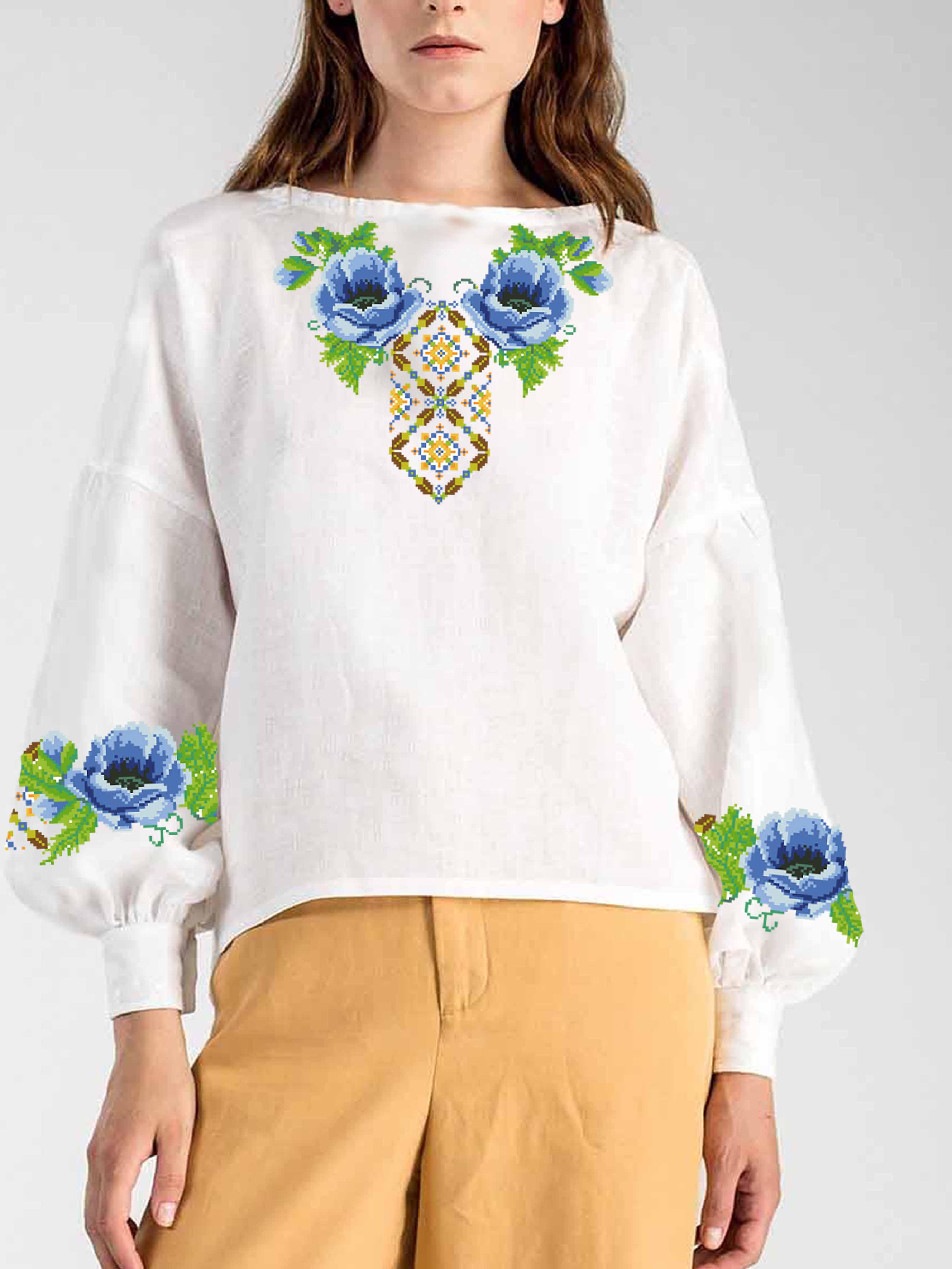 Заготовка для вишивки нитками або бісером сорочка СЖ-417 габардин