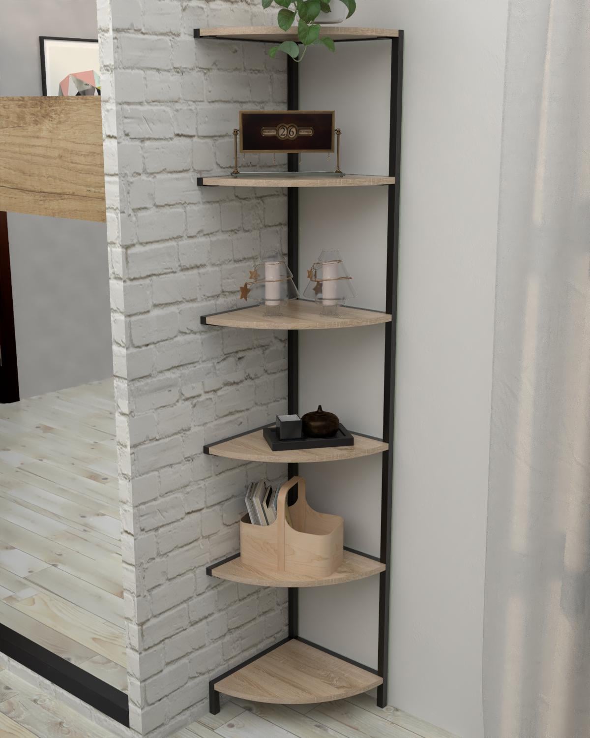 Этажерка-стеллаж угловая EcoLoft Орнела DSP-1478-6 в стиле лофт Дуб сонома (DSP-1478-6 )