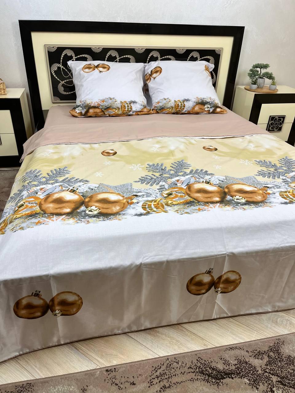 Комплект постільної білизни Іграшки бавовняний двоспальний 180x220/50х70 см Білий (12412769)