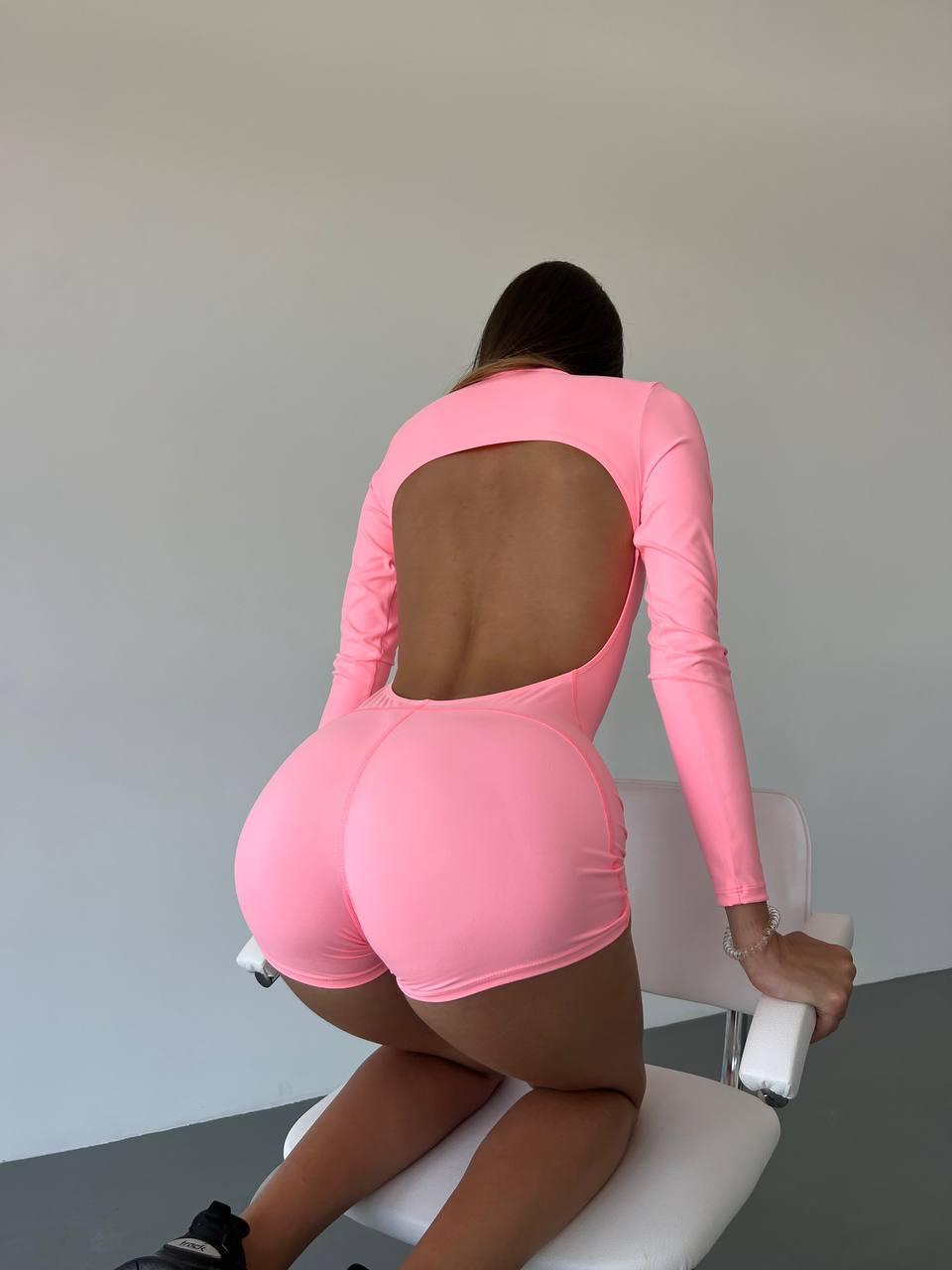Комбінезон спортивний з довгим рукавом без пуш-ап S Рожевий (XGSH03S) - фото 9 Комбінезон спортивний з довгим рукавом без пуш-ап S Рожевий (XGSH03S) - фото 9