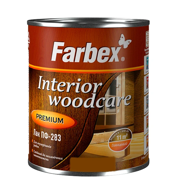 Лак Farbex ПФ-283 глянцевый бесцветный 2,5 л (2792905923)