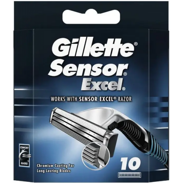 Картриджі для гоління чоловічі GILLETTE Sensor Excel 10 шт.