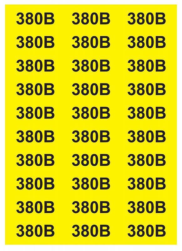 Знак АСКО-УКРЕМ "380В" на аркуші 38х90 мм 30 шт. Жовтий (SES030171)