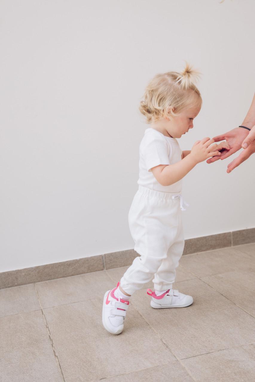 Комплект для малыша боди с коротким рукавом и штанишки интерлок рубчик 62 см Молочный (2683733252)