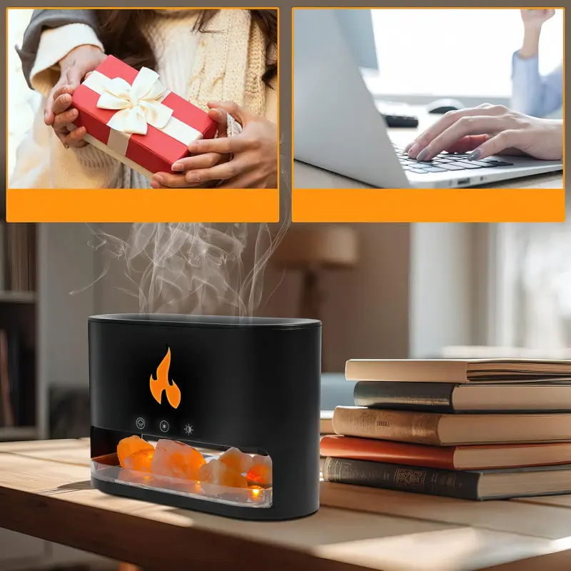 Зволожувач повітря Docsal Flame 3в1 ультразвуковий з соляним камінням (16290) - фото 5 Зволожувач повітря Docsal Flame 3в1 ультразвуковий з соляним камінням (16290) - фото 5