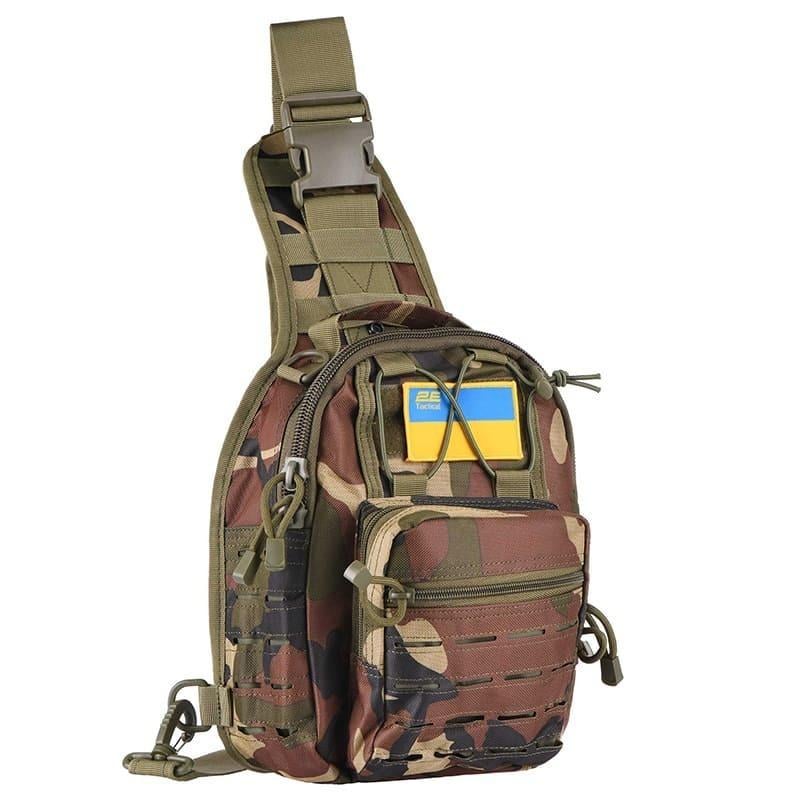 Сумка-слинг 2Е Tactical Laser Cut 2,5 л WOOD Camo (2E-MILSLIBAG-Y09L-WC)