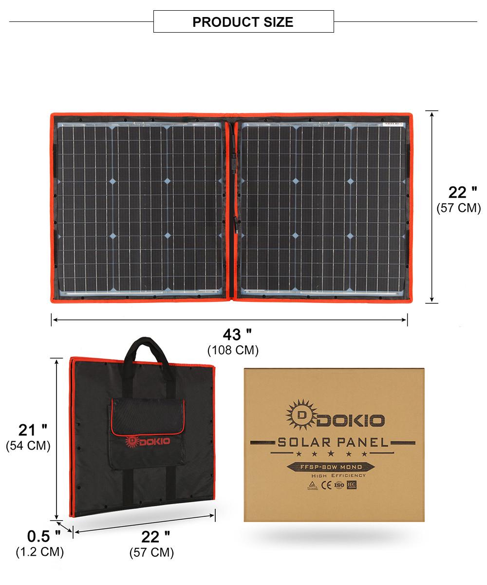 Сонячна панель DOKIO FFSP-80W з контролером вологозахищена - фото 5