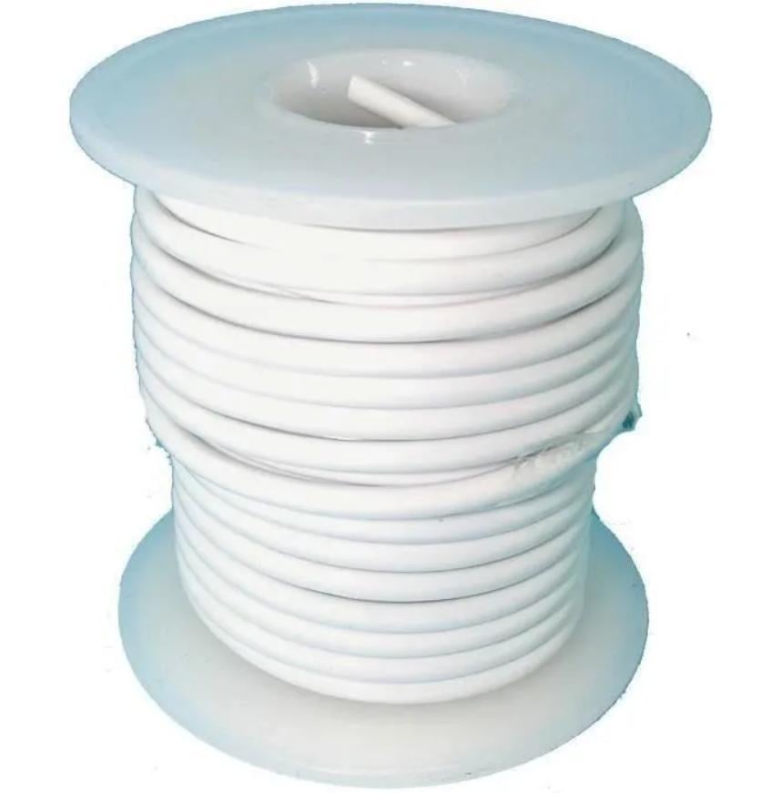 Кабель силовой в силиконовой изоляции D 1,8 мм многожильный 100х0,08 луженая медь 13А 1 м Белый (000049054) - фото 2 Кабель силовой в силиконовой изоляции D 1,8 мм многожильный 100х0,08 луженая медь 13А 1 м Белый (000049054) - фото 2