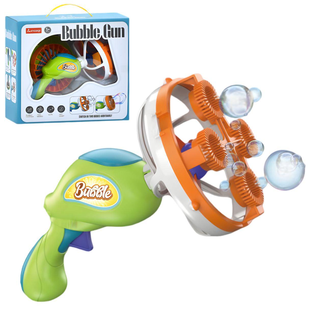 Пистолет для мыльных пузырей LS7727-55-2 с вентилятором подсветкой и мыльным раствором (26389726) - фото 2 Пистолет для мыльных пузырей LS7727-55-2 с вентилятором подсветкой и мыльным раствором (26389726) - фото 2