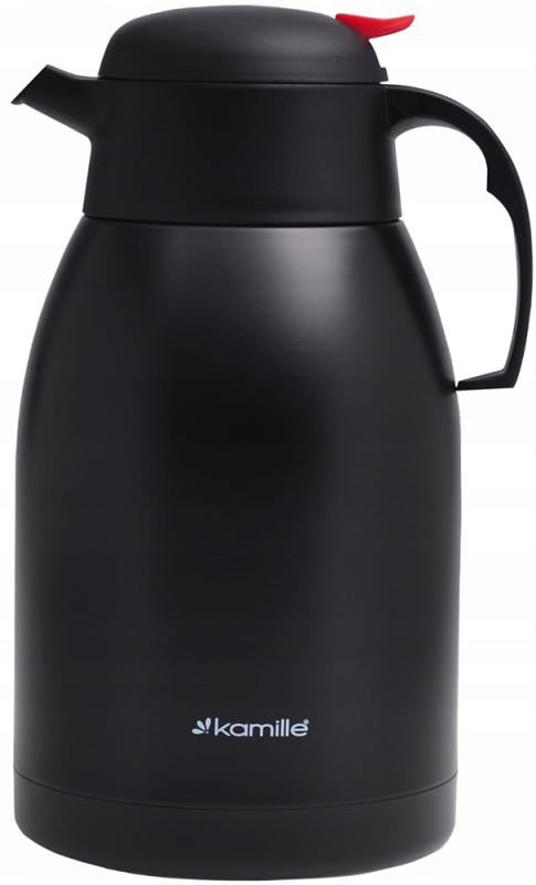 Термос-кувшин Kamille Конференция с вакуумной стальной колбой 2000 мл Черный