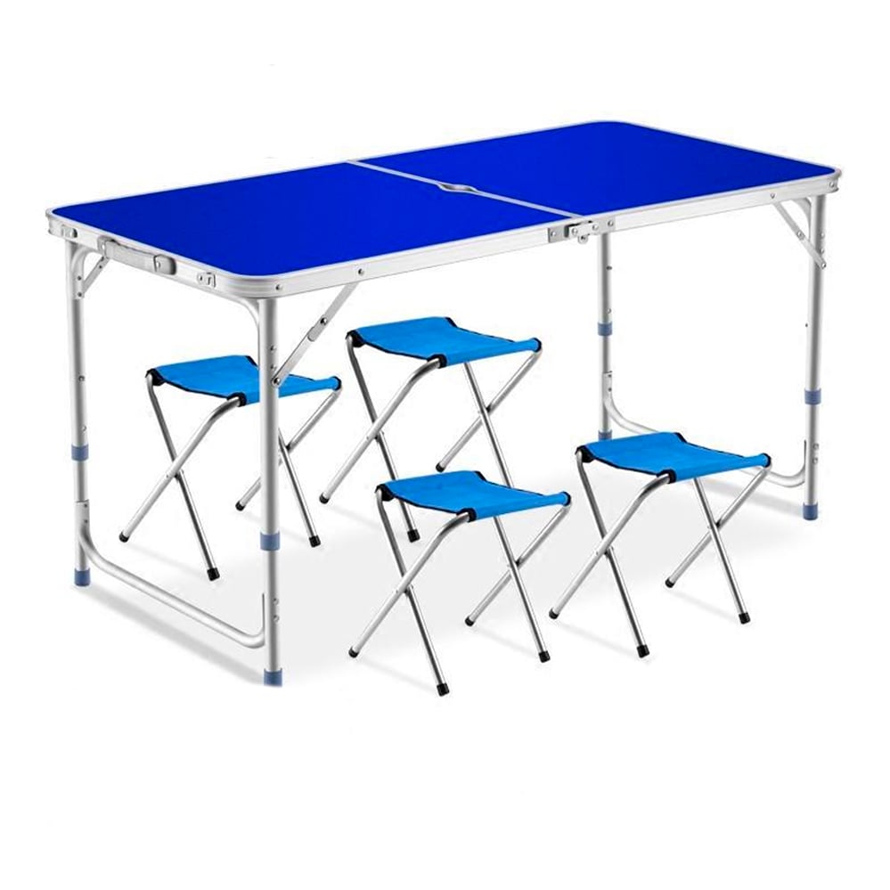 Складной туристический стол с 4 стульями FOLDING TABLE Синий (120.391.3)